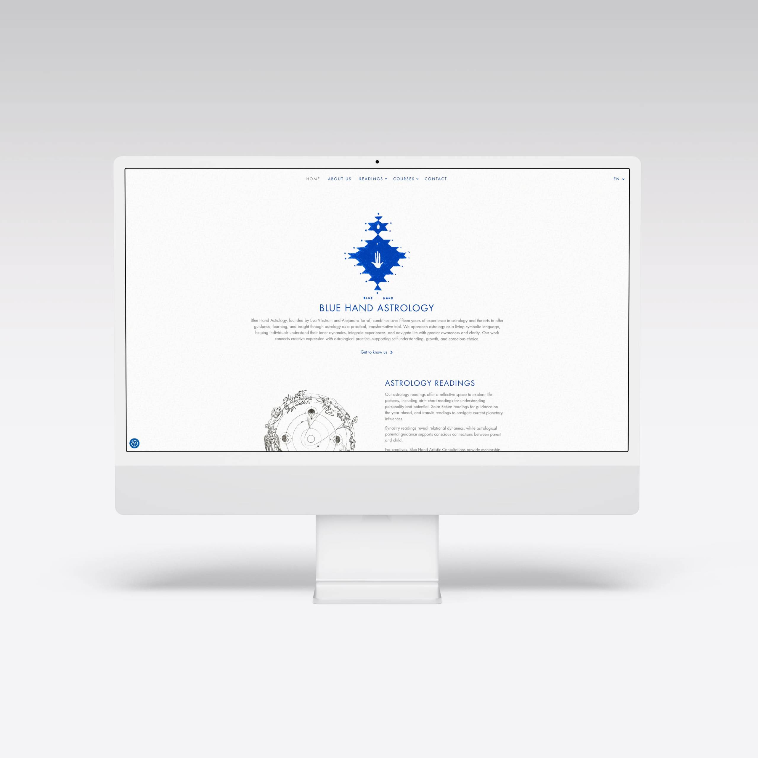 Web para Blue Hand Astrology - Agarimo Comunicación