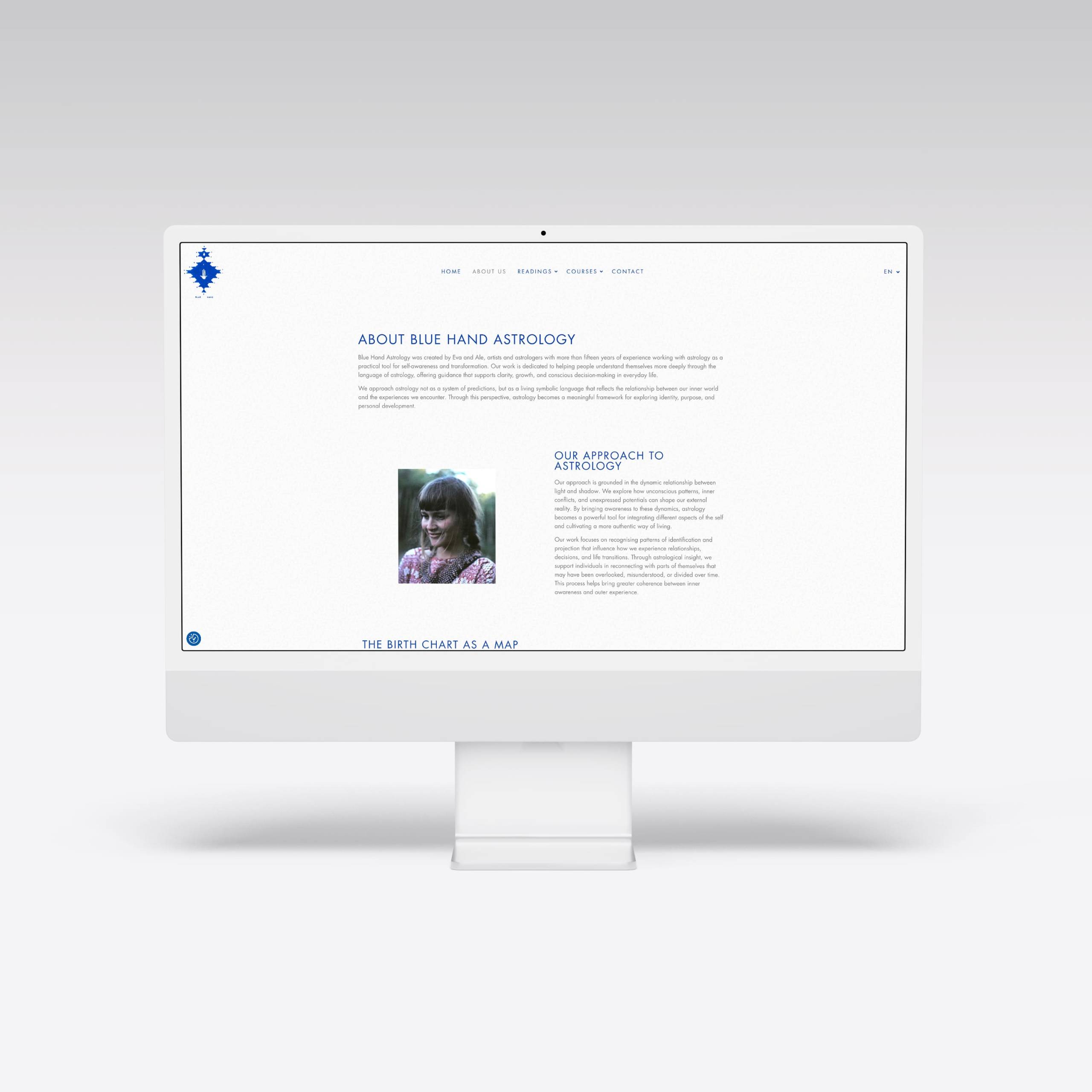 Web para Blue Hand Astrology - Agarimo Comunicación