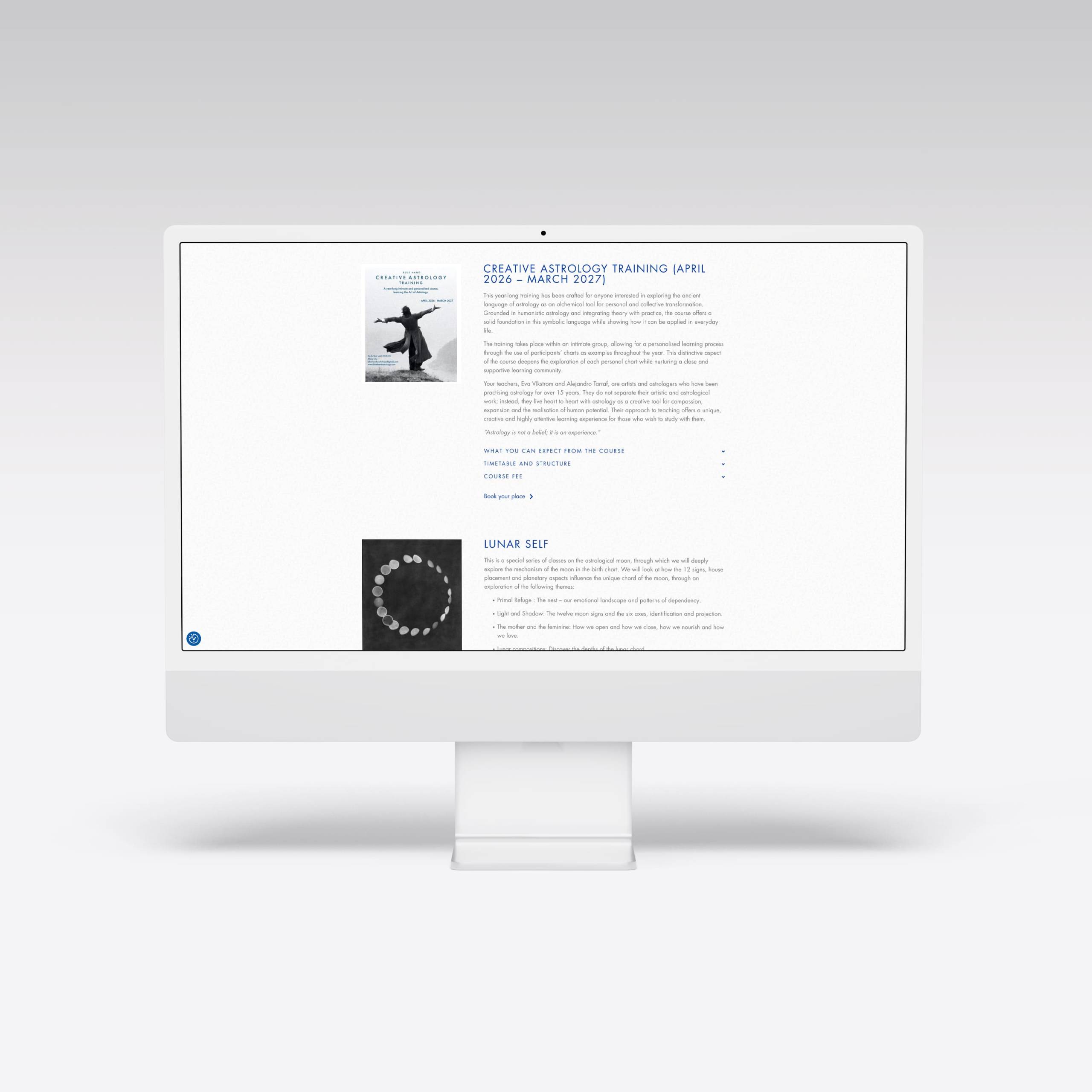 Web para Blue Hand Astrology - Agarimo Comunicación
