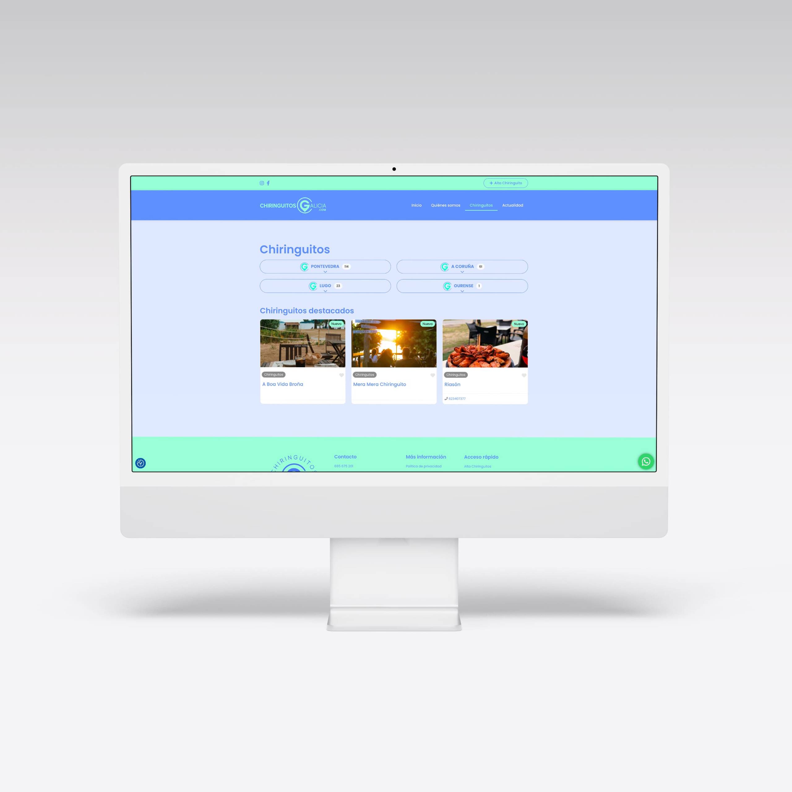 Web para Chiringuitos Galicia - Agarimo Comunicación